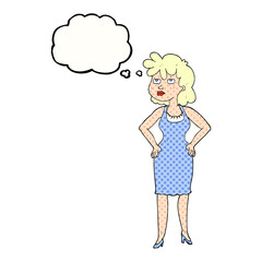 thought bubble cartoon annoyed woman