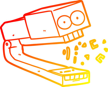 cartoon stapler with gradient color spewing letters clip art preview