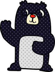 cartoon doodle black bear