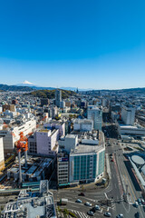 静岡市の街並みと富士山を眺める眺望
