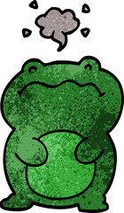 funny cartoon doodle frog