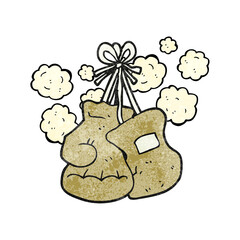 textured cartoon boxing old gloves
