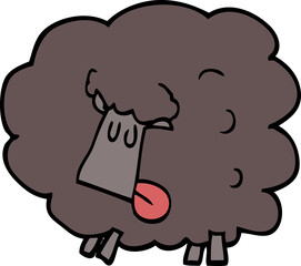 cartoon doodle black sheep