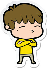 Obraz premium sticker of a cartoon frustrated man