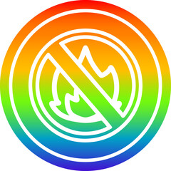 no flames circular in rainbow spectrum