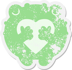 frog in love grunge sticker