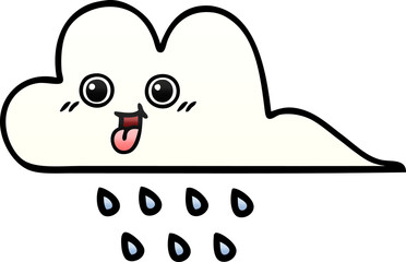 gradient shaded cartoon rain cloud