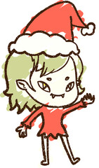 Fototapeta premium Festive Vampire Chalk Drawing