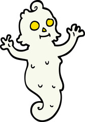 hand drawn doodle style cartoon spooky ghost