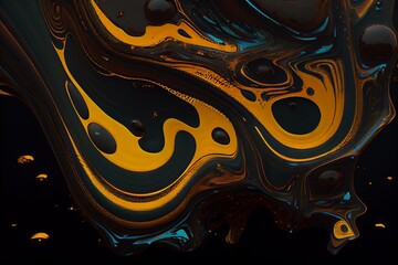  dark, yellow liquid, texures Generative AI