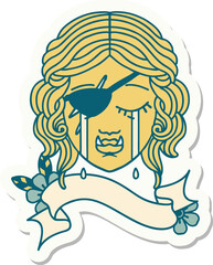 crying orc rogue character face sticker