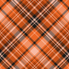 Seamless pattern in pretty brown, orange and black colors for plaid, fabric, textile, clothes, tablecloth and other things. Vector image. 2