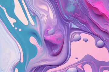 Fototapeta premium soft pink, blue, purple, liquid texture Generative AI