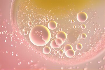  soft pink, yellow, bubbles, liquid texture Generative AI
