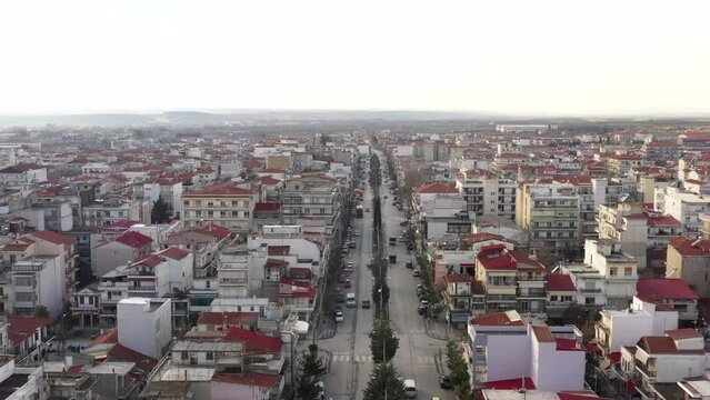 Aerial view of a drone on Orestiada