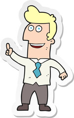 Fototapeta premium sticker of a cartoon businessman pointing