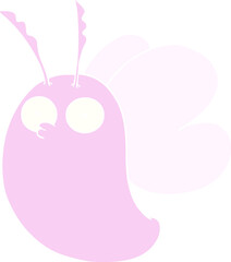 funny flat color style cartoon butterfly