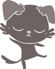 cute flat color style cartoon dog