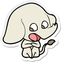 sticker of a cute cartoon elephant