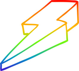 rainbow gradient line drawing cartoon decorative lightning bolt