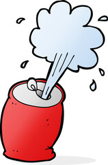 cartoon fizzing soda can