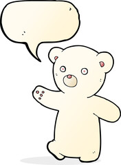 cartoon polar bear cub with speech bubble