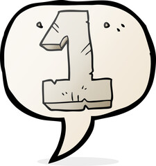 speech bubble cartoon stone number one