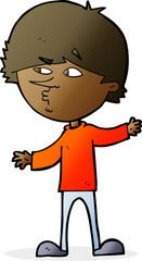 cartoon curious man