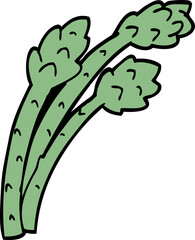 cartoon doodle asparagus plant