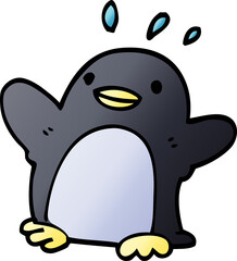 cartoon doodle christmas penguin