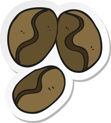 sticker of a cartoon coffee beans