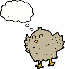 cartoon bird with thought bubble