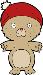 cartoon cute teddy bear in hat