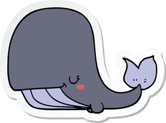 sticker of a cartoon whale