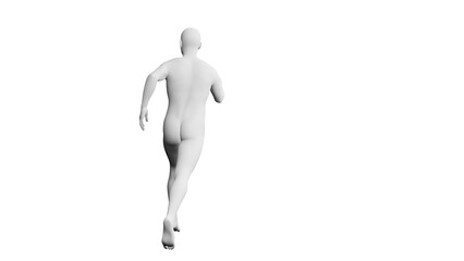 Beautiful young man posing, isolated on white background. 3d illustration (rendering). Artificial intelligence, android, mannequin