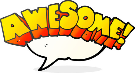 speech bubble cartoon word awesome