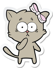 sticker of a cartoon cat