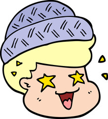 cartoon boy wearing hat