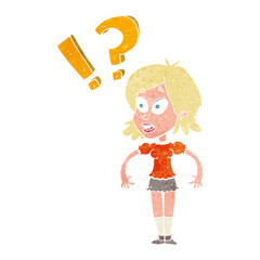 cartoon shocked woman