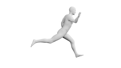 Beautiful young man posing, isolated on white background. 3d illustration (rendering). Artificial intelligence, android, mannequin