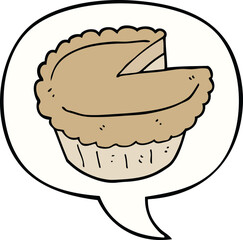 cartoon pie and speech bubble