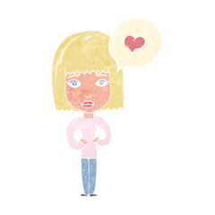 cartoon woman in love