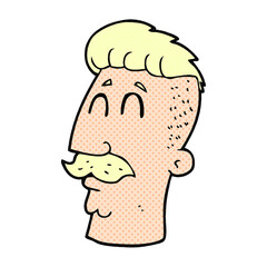 cartoon man with hipster hair cut
