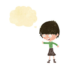 cartoon woman stressing out with thought bubble