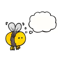 Fotobehang thought bubble textured cartoon bee © lineartestpilot