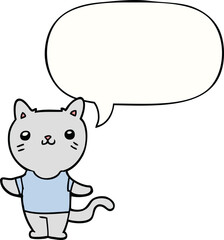 cartoon cat and speech bubble