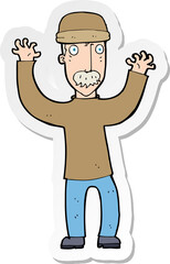 sticker of a cartoon man wearing winter hat