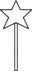 line drawing cartoon star wand