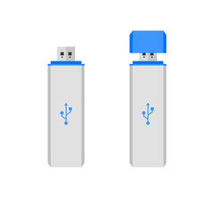 USB flash drive flat design vector illustration isolated on white background. flashdisk vector illustration