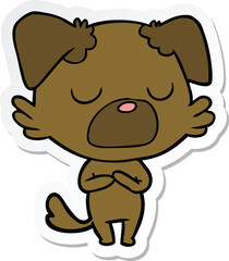 sticker of a cartoon dog